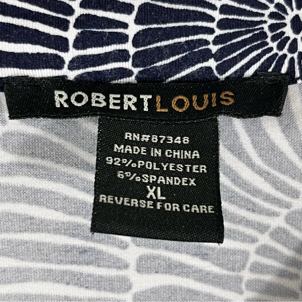 Robert Louis Black and White Midi Sundress Swirl Pattern Button Front - Picture 5 of 6